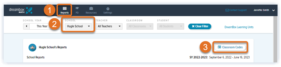 Reports Page_ClassroomCodes_Steps.png