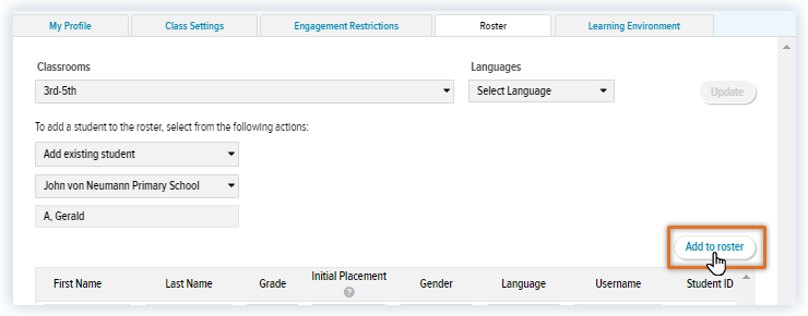 Updated Teacher Settings_Roster tab_Click Add to Roster.png