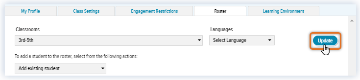 Updated Teacher Settings_Roster tab_Click update.png