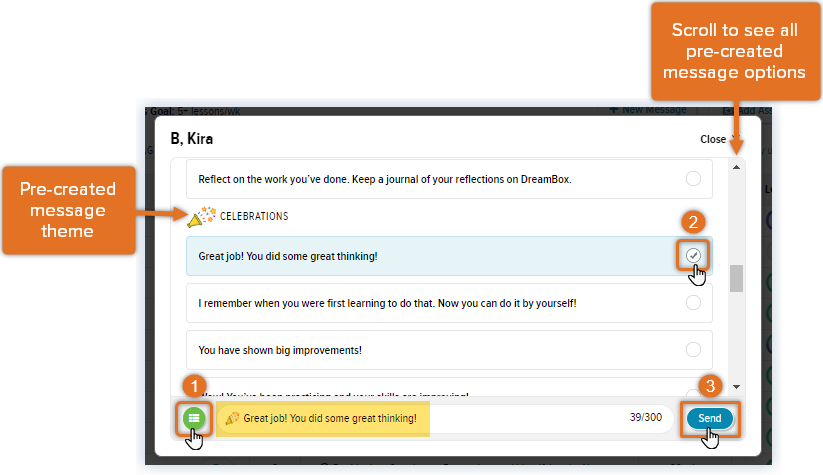 Updated Teacher Student Messaging_Single Student_PreCreated Message.png