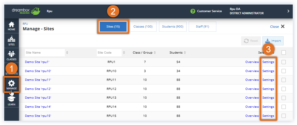 Reading Plus_Manage Tab_District Admin_Sites Settings_Shapes.png