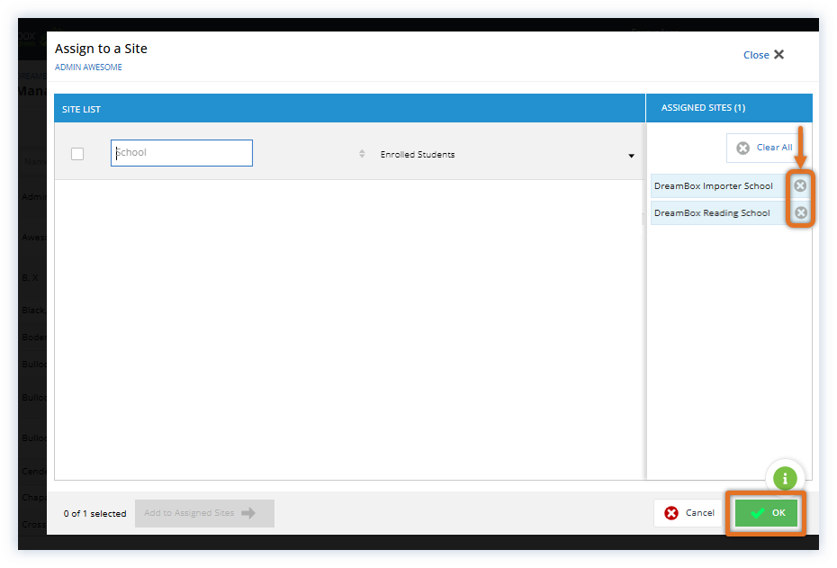 Reading Plus_Transfer Staff_Assign to a Site Window_Remove School.png