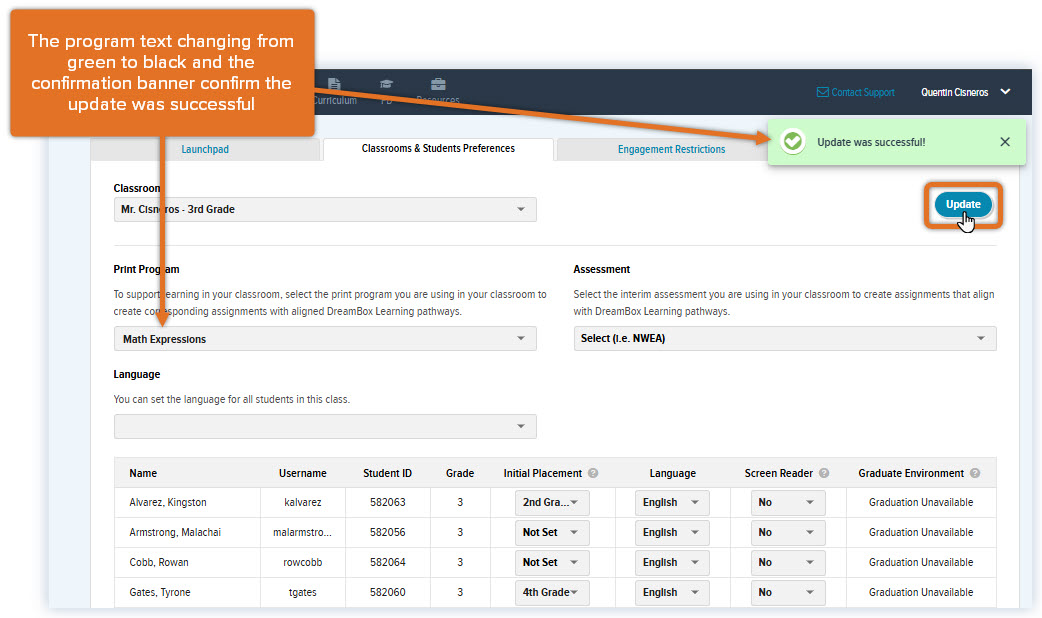 Math_New Settings_Classrooms & Student Preferences tab_Sucessful Print Program Update.jpg
