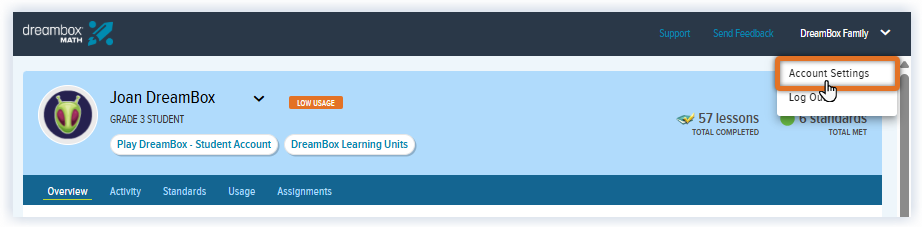 Math_Home Family Dashboard_Open Account Settings.png