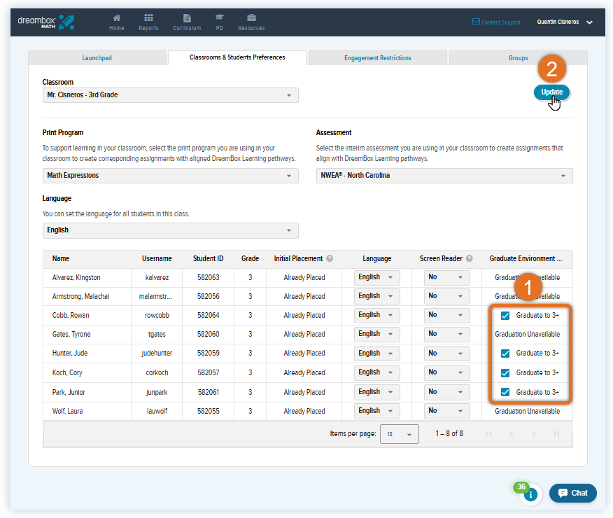 Math_DE Rostered Settings_Learning Environment_Cisneros_Select Students.png