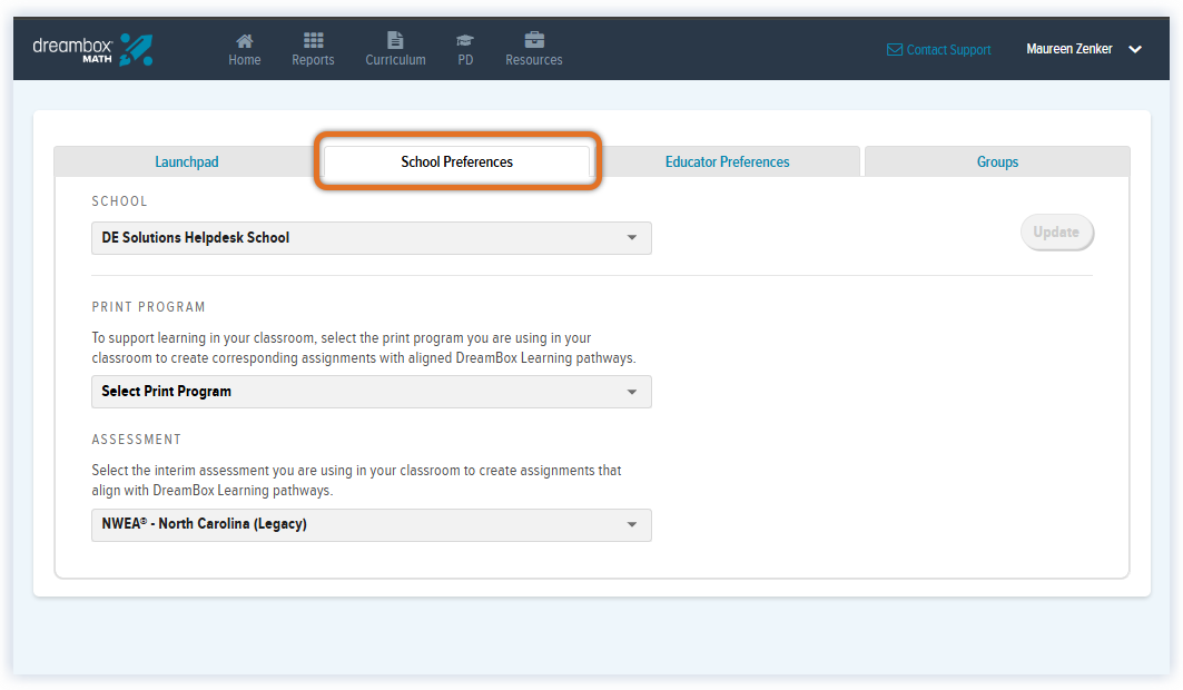 Math_Admin Settings_DE Rostered_School Preferences Tab_2025.png
