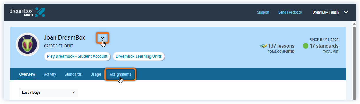 Math_Home Subscriber_Home Page_Select Assignments Tab.png