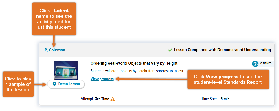 Math_Updated Activity Feed_Lesson Card_Classroom_Short-Term Assignment_Understanding_3 attempts_Open callouts.png