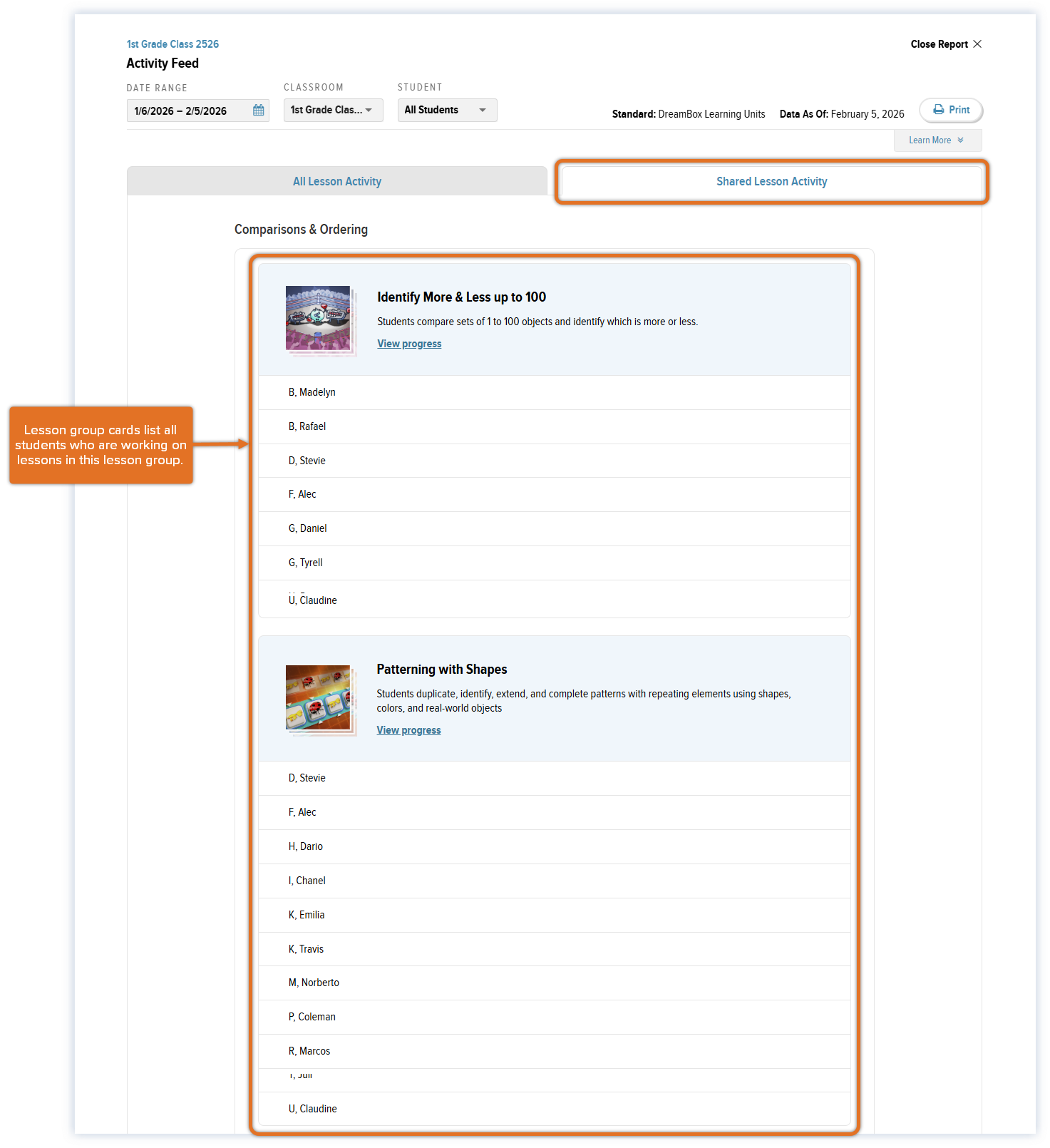 Math_Updated Activity Feed_Classroom_Shared Lesson Activity Tab_callouts.png